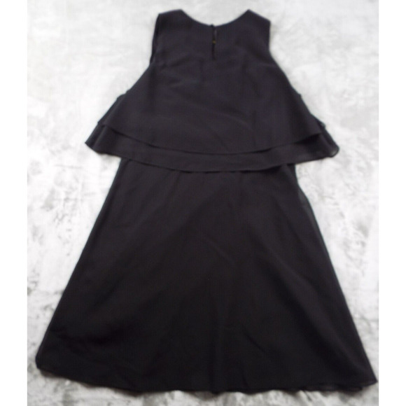 TASH SOPHIE Dress Womens Medium Black Layered Midi Keyhole Party Dancing NWOT - Picture 2 of 8